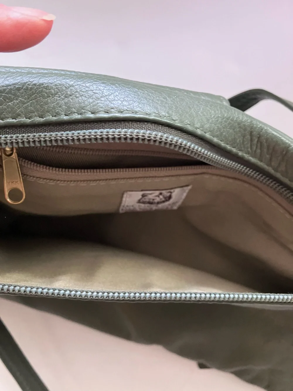 JP Ourse & Cie  Green Leather Backpack Shoulder Bag Purse